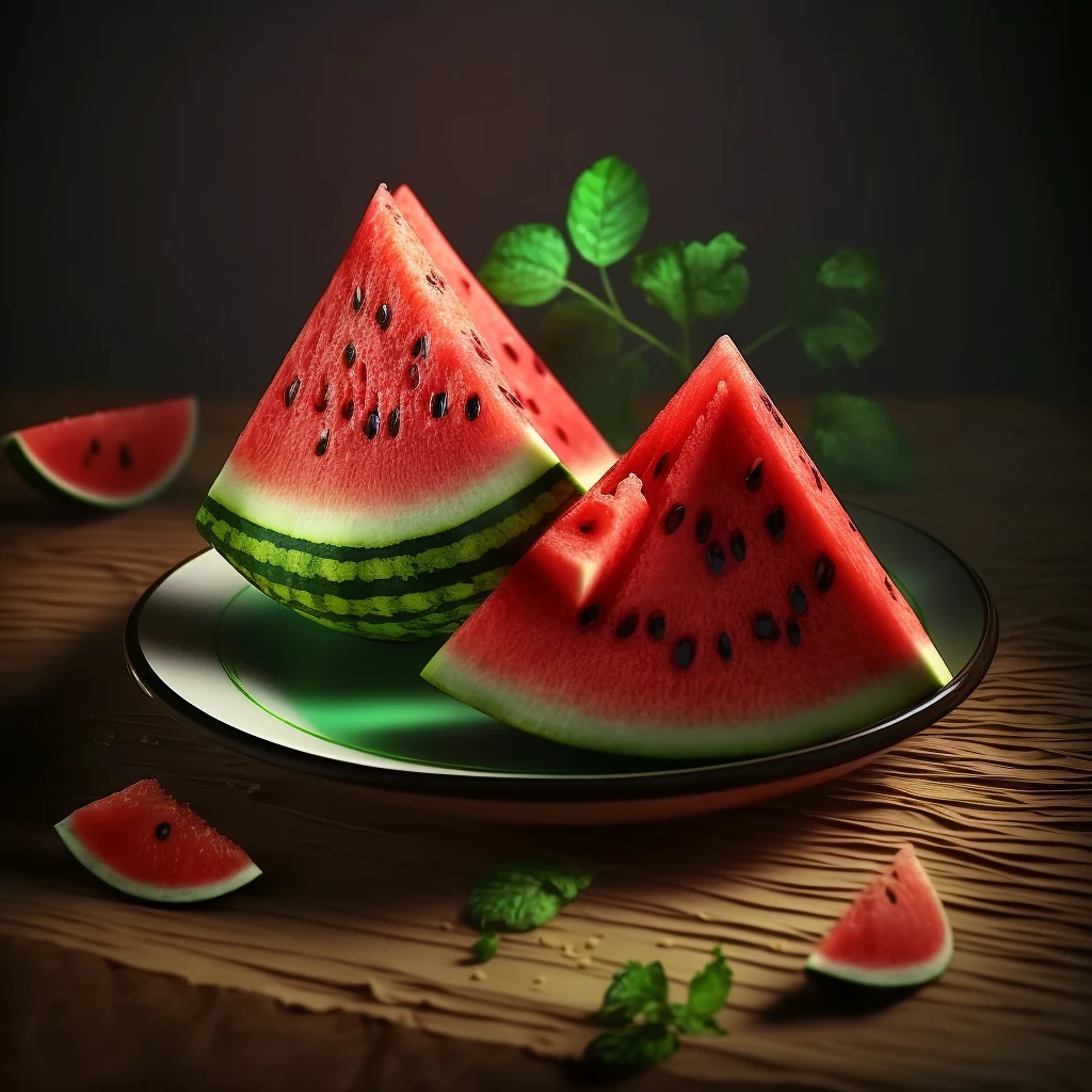 Zwei halbe Wassermelonen auf einem Teller